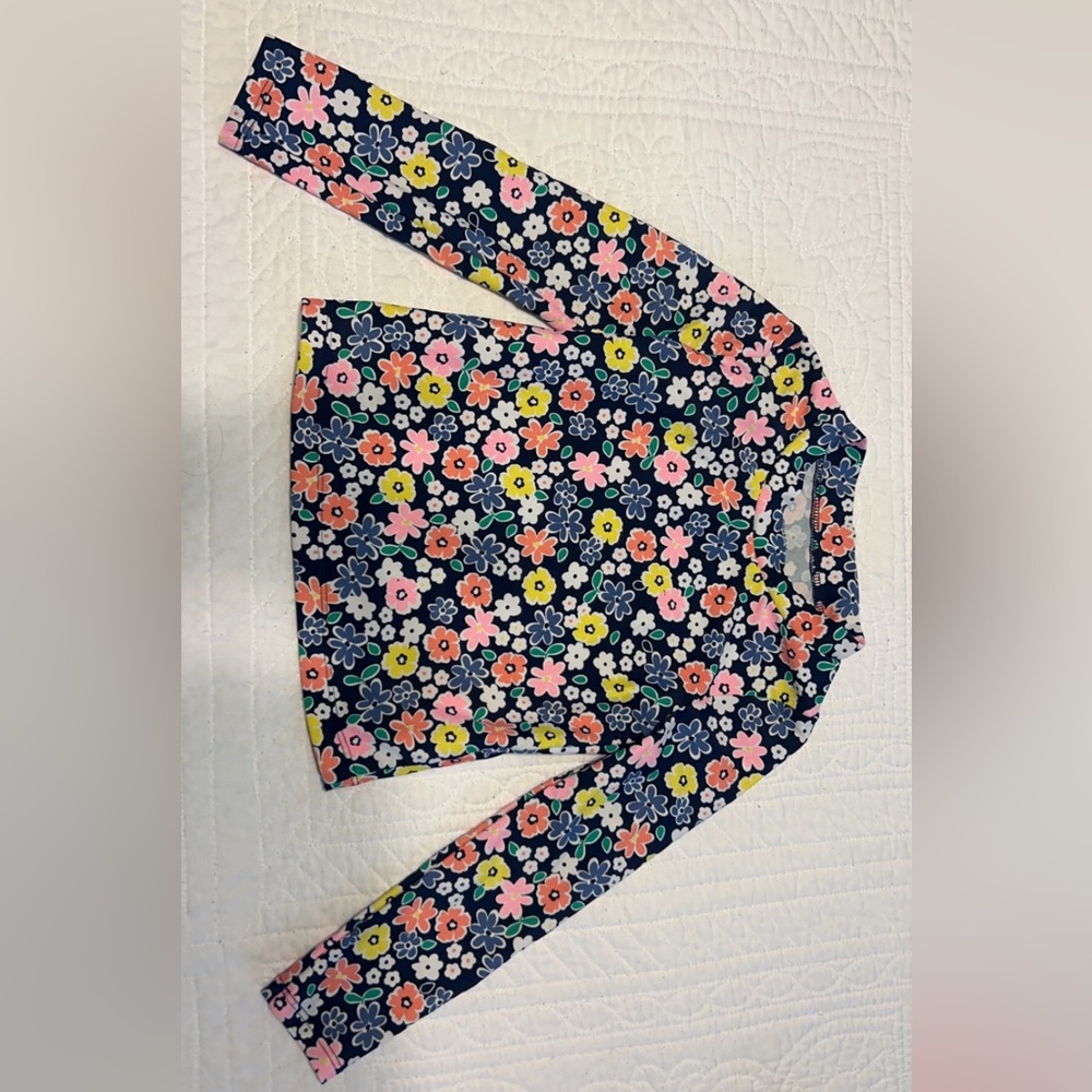 Floral toddler 4t long sleeve two piece bathing suit